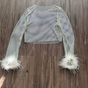 White Fox Rhinestone Top